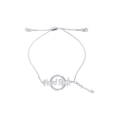 Silver Logo Pendant Bolo Bracelet Silver Logo Pendant Bolo Bracelet